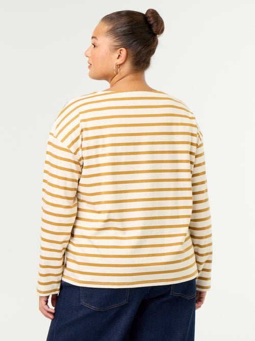 Striped Long-Sleeved Jersey T-shirt - Kiabi Striped Long-Sleeved Jersey T-shirt - Kiabi