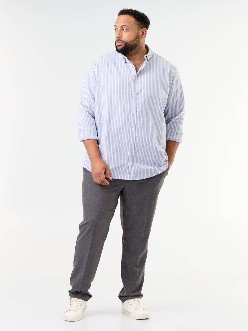 Striped Long-Sleeved Shirt Blue - Kiabi
