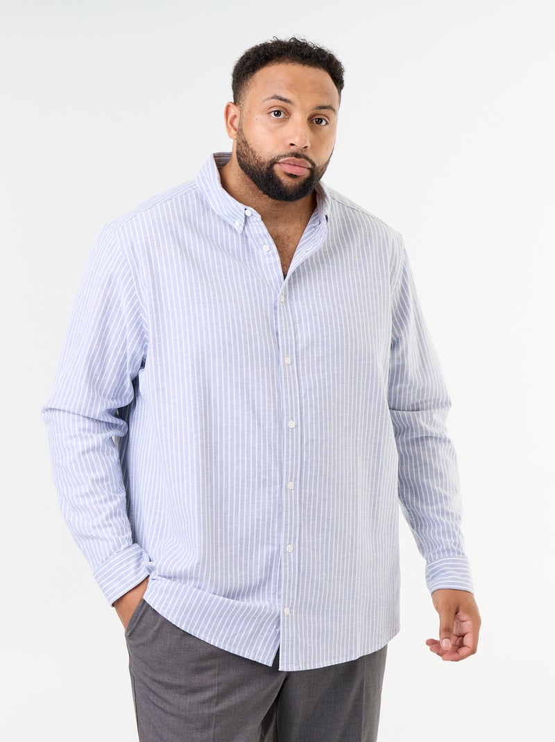 Striped Long-Sleeved Shirt Blue - Kiabi