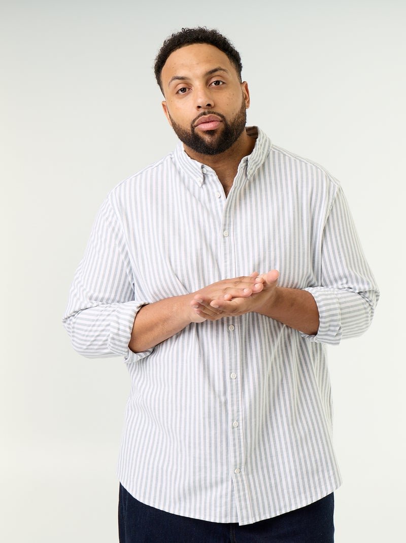 Striped Long-Sleeved Shirt Green - Kiabi