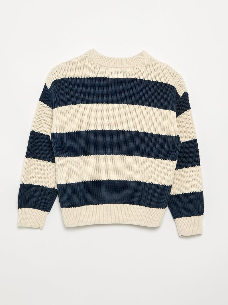 Striped long-sleeved sweater Blue - Kiabi