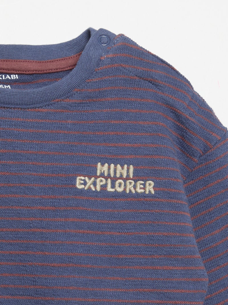 Striped long-sleeved T-shirt Blue - Kiabi