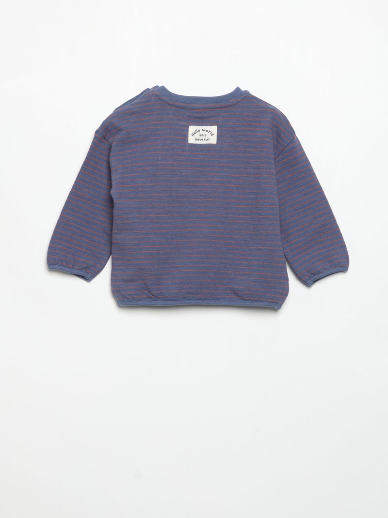 Striped long-sleeved T-shirt Blue - Kiabi