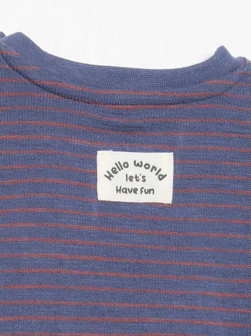 Striped long-sleeved T-shirt Blue - Kiabi