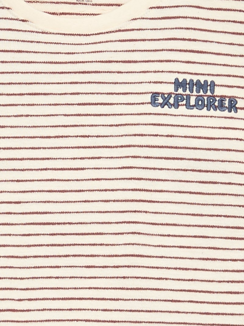 Striped long-sleeved T-shirt Red - Kiabi