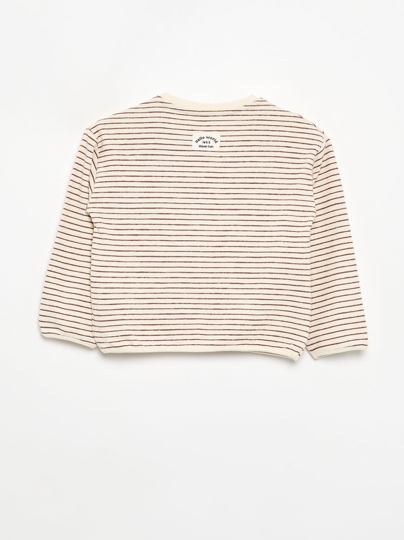 Striped long-sleeved T-shirt Red - Kiabi