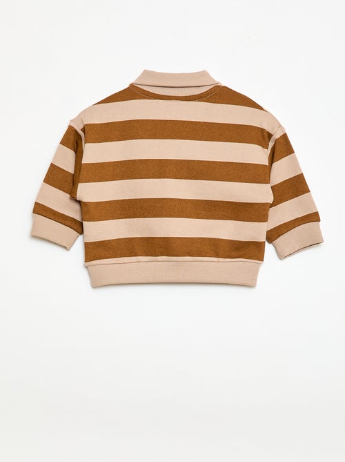 Striped Polo Collar Sweatshirt - Kiabi
