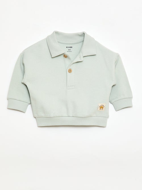 Striped Polo Collar Sweatshirt - Kiabi