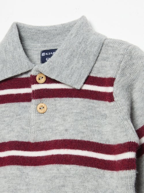 Striped polo neck sweater - Kiabi Striped polo neck sweater - Kiabi