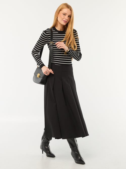 Striped Ribbed Crew Neck Sweater - Kiabi