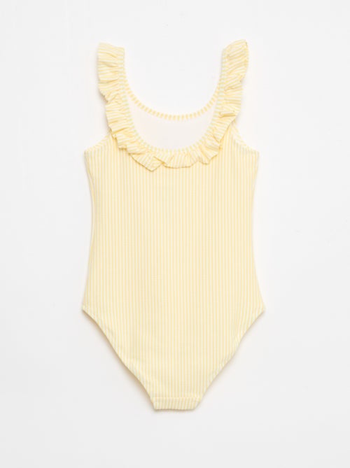Striped Ruffled Stretch Swimsuit - Kiabi
