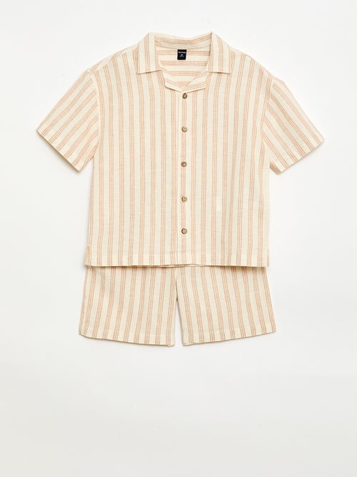 Striped shirt and shorts set - Kiabi