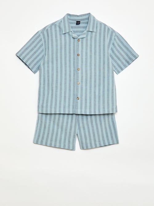 Striped shirt and shorts set - Kiabi