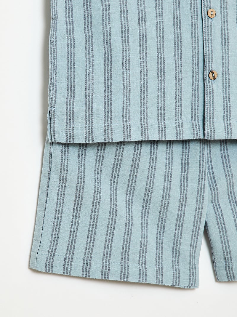 Striped shirt and shorts set Blue - Kiabi