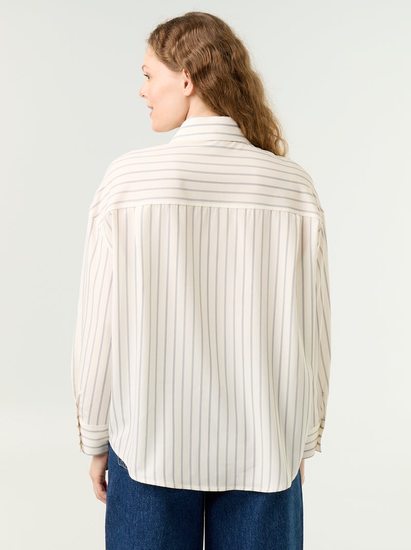 Striped Shirt & Matching Tie Set - 2 Pieces Beige - Kiabi