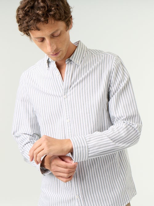 Striped shirt with button-down collar - Kiabi