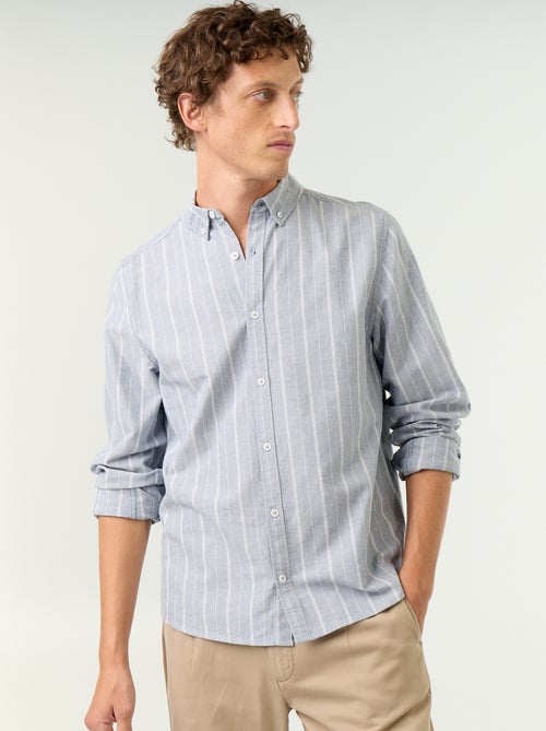 Striped shirt with button-down collar - Kiabi