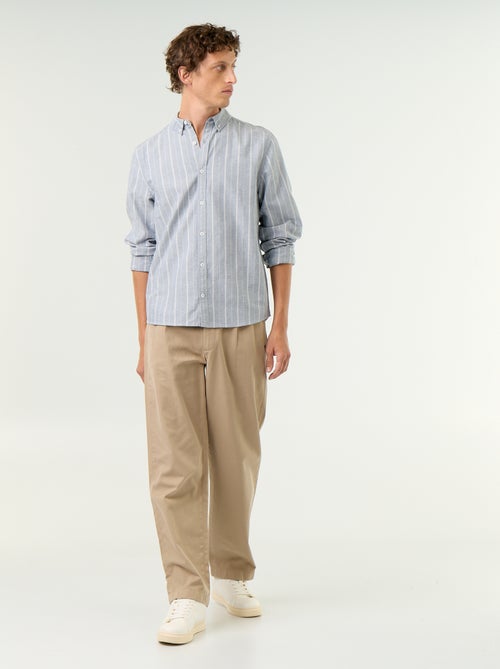 Striped shirt with button-down collar - Kiabi