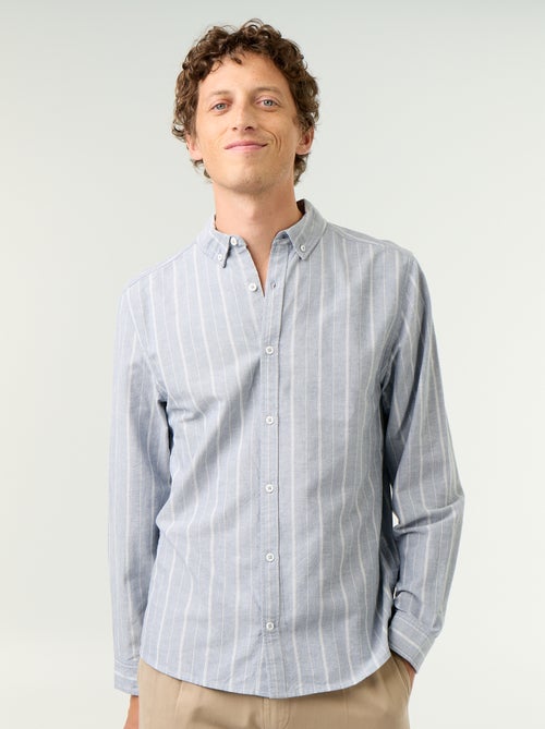 Striped shirt with button-down collar - Kiabi