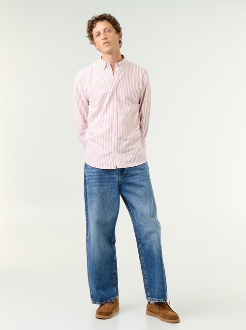 Striped shirt with button-down collar - Kiabi