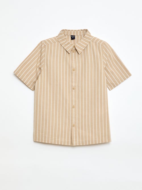 Striped Short-Sleeve Cotton Shirt - Kiabi