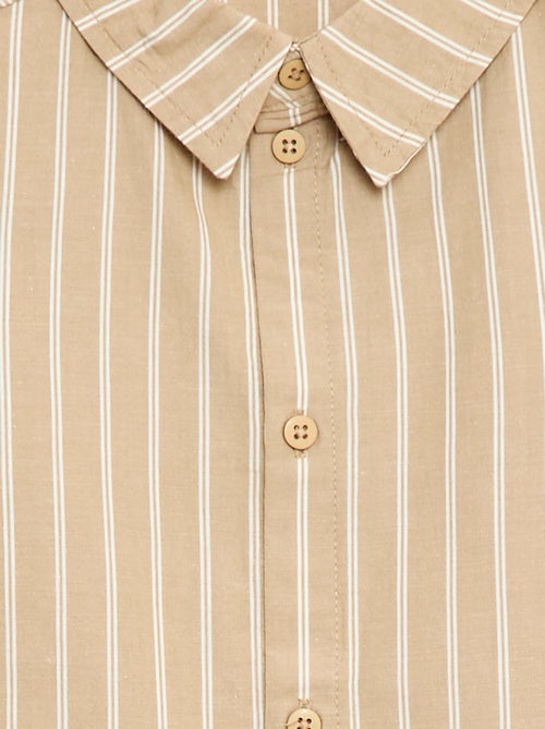 Striped Short-Sleeve Cotton Shirt - Kiabi
