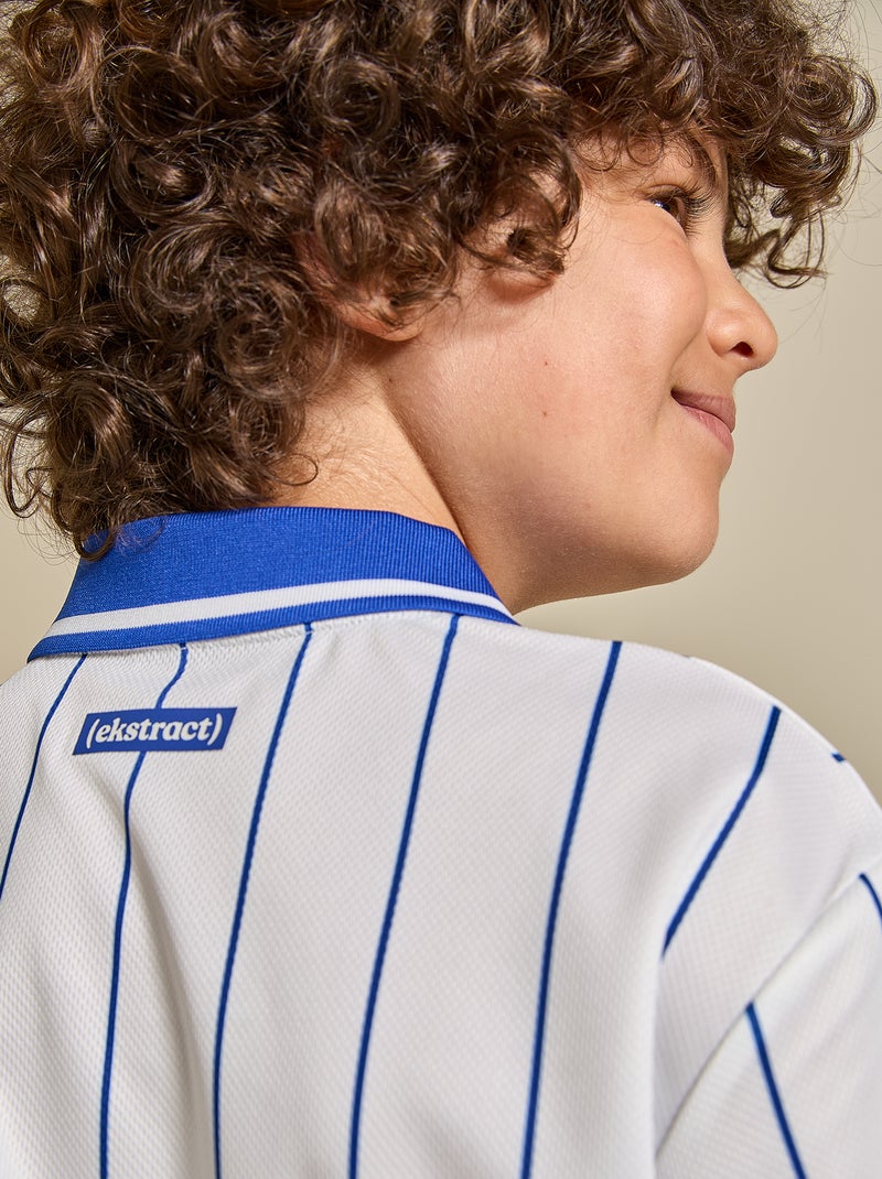Striped short-sleeved football t-shirt (Ekstract) White - Kiabi