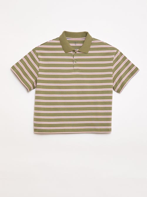 Striped Short-Sleeved Polo Shirt - Kiabi