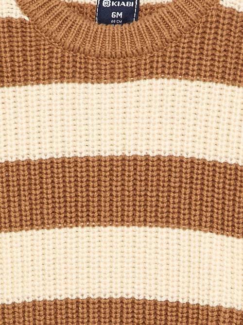 Striped sweater with shoulder buttons - Kiabi