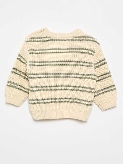 Striped sweater with shoulder buttons - Kiabi