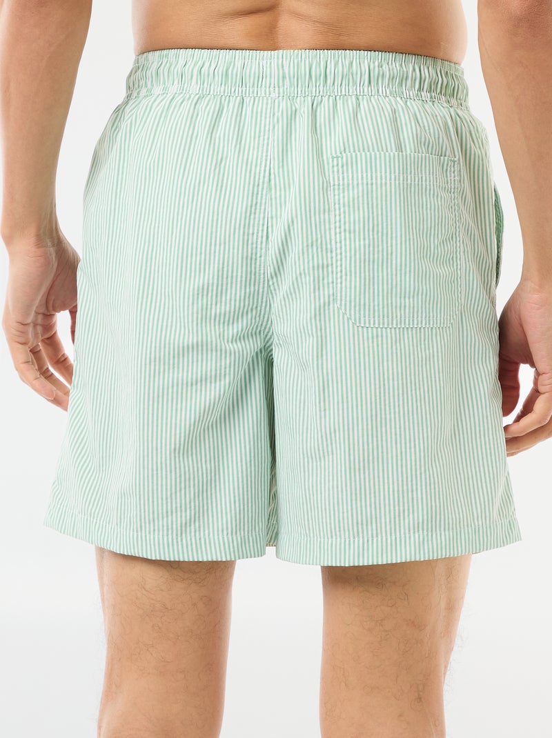 Striped Swim Shorts Green - Kiabi