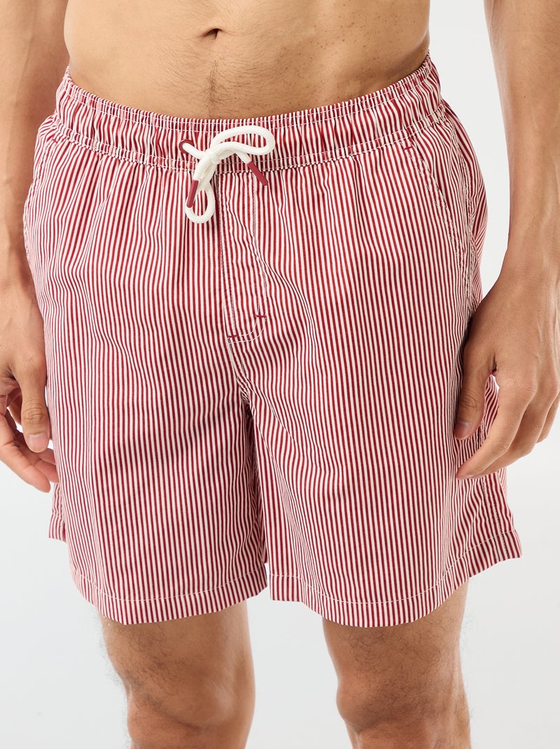 Striped Swim Shorts Red - Kiabi