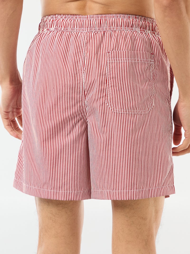 Striped Swim Shorts Red - Kiabi