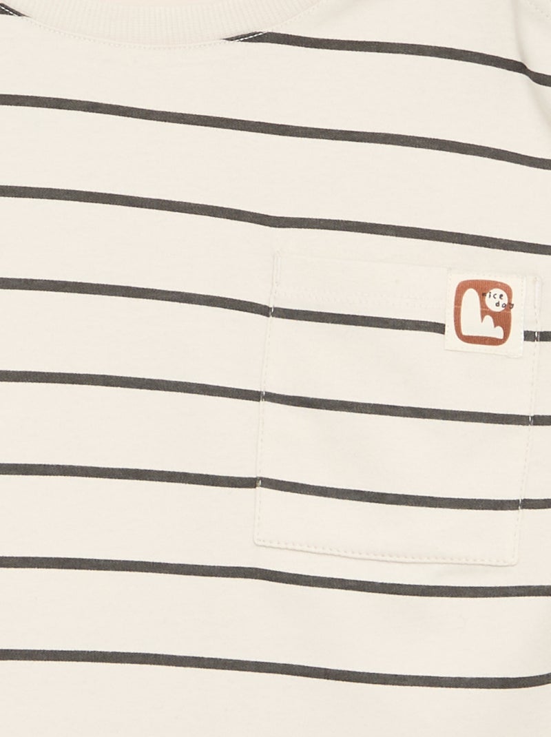 Striped T-shirt - Easy-to-Wear Collection Beige - Kiabi