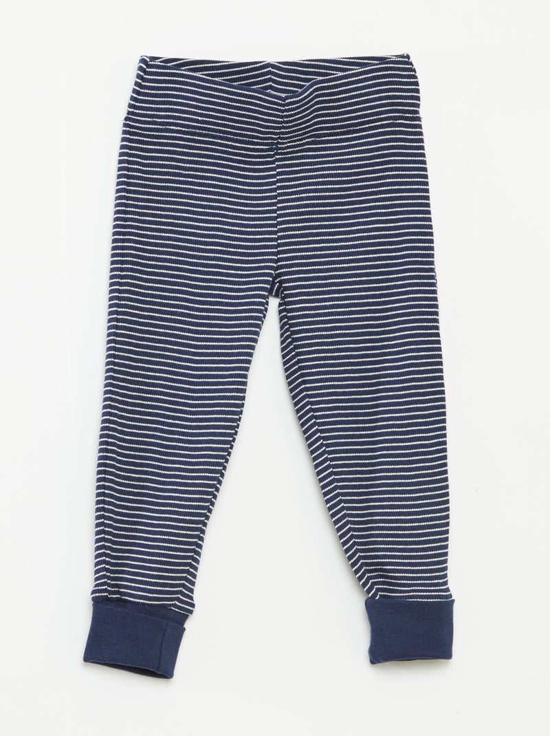 Striped T-shirt and trousers pyjama set - 2-piece set Blue - Kiabi