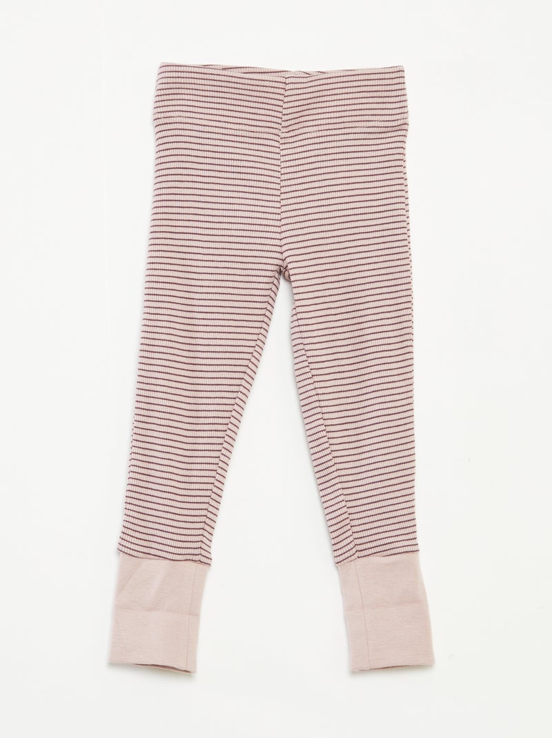 Striped T-shirt and trousers pyjama set - 2-piece set Purple - Kiabi