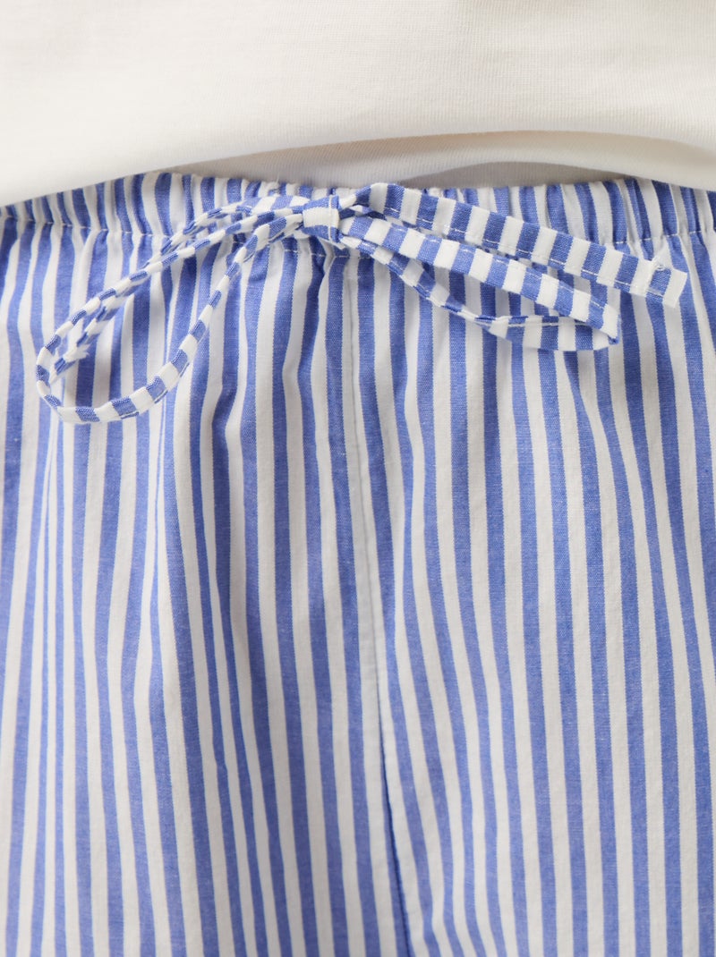 Striped T-Shirt & Pants 2-Piece Pajama Set Blue - Kiabi