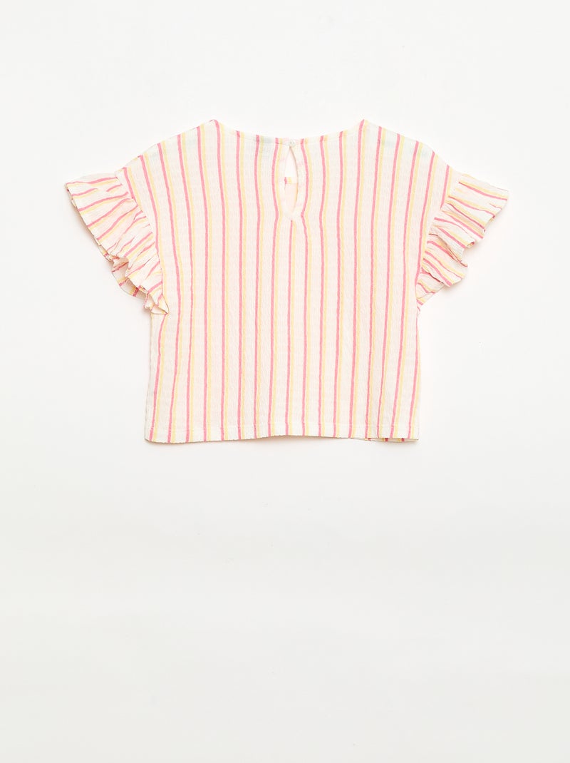 Striped T-shirt + Pants Set - 2 pieces Beige - Kiabi