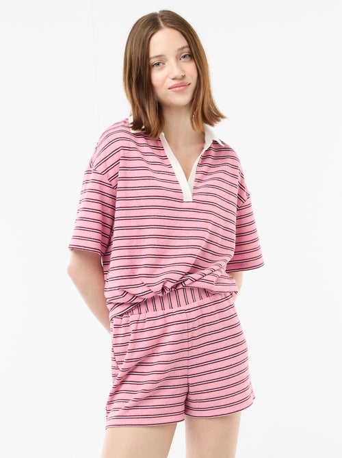 Striped Terry Towelling Shorts - Kiabi