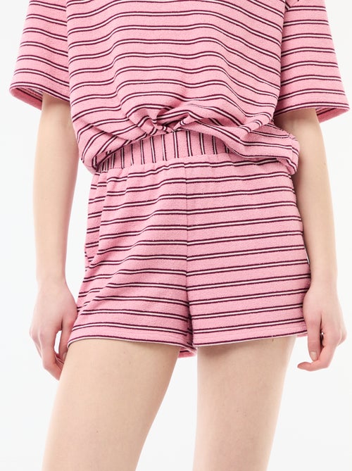 Striped Terry Towelling Shorts - Kiabi