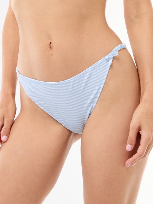 Striped Two-Fabric Panties with Lace - Kiabi