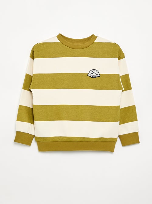 Striped Unbrushed Fleece Sweatshirt - Kiabi