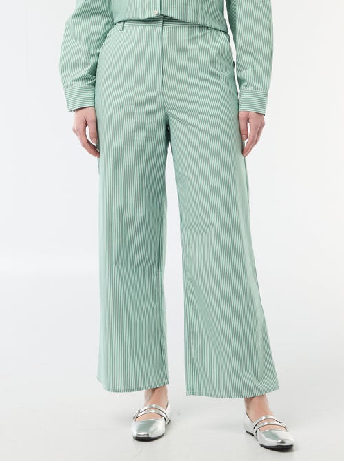 Striped Wide-Leg Trousers - Kiabi