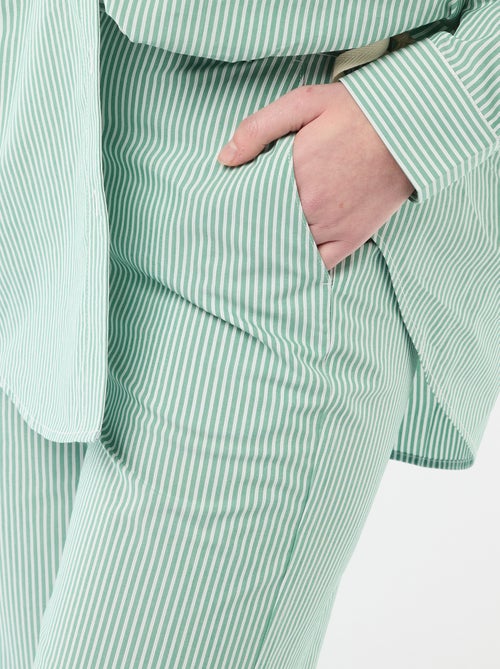 Striped Wide-Leg Trousers - Kiabi