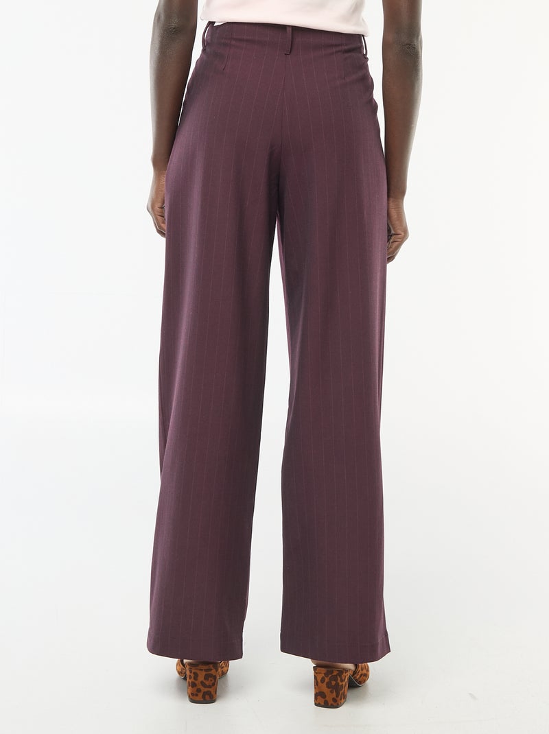 Striped Wide-Leg Trousers Red - Kiabi