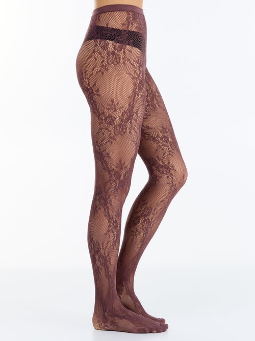 Strumpfhosen mit Blumenmuster im Spitzen-Look - Kiabi