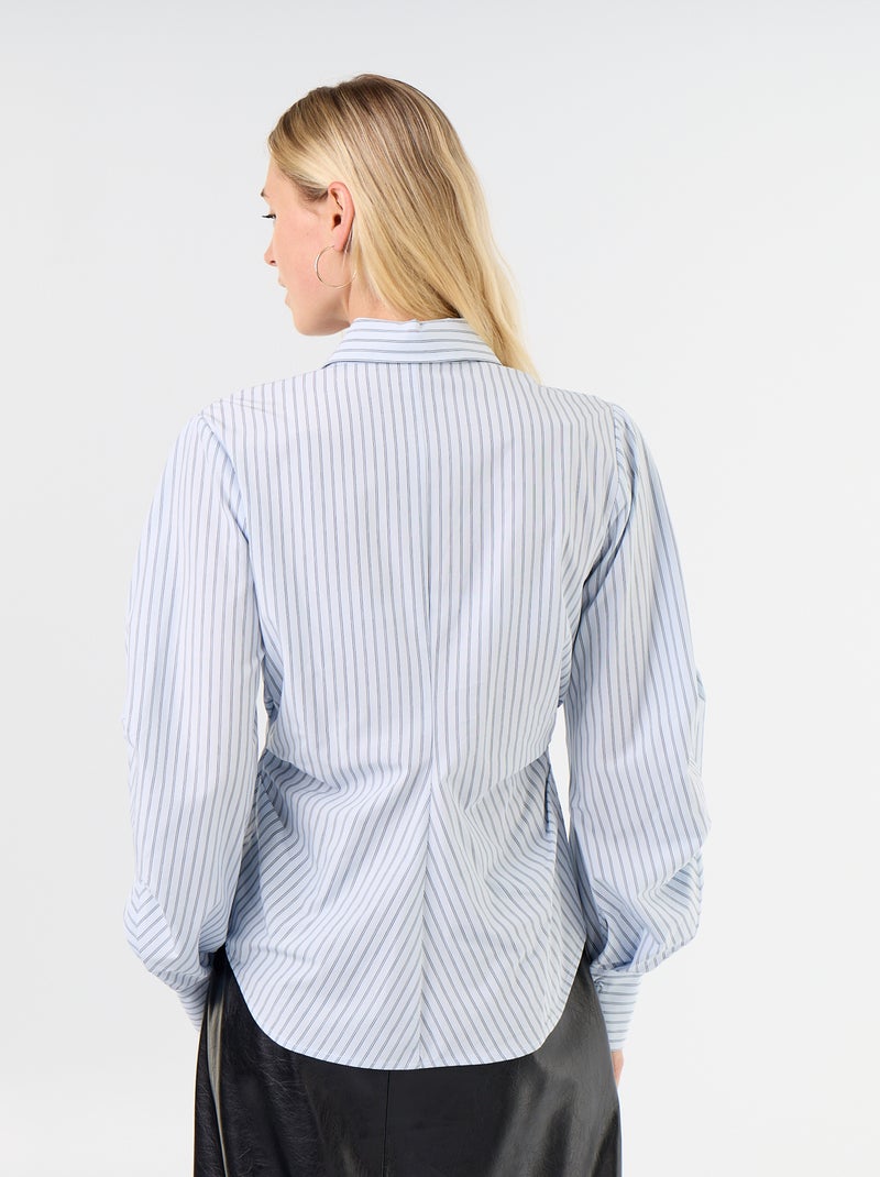 Stylish Front-Fitted Shirt Blue - Kiabi