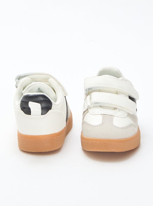 Suede-effect Sneakers with Hook and Loop Fasteners - Kiabi