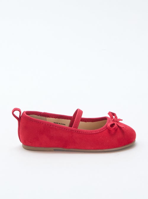 Suedette Ballerina Shoes with Strap - Kiabi