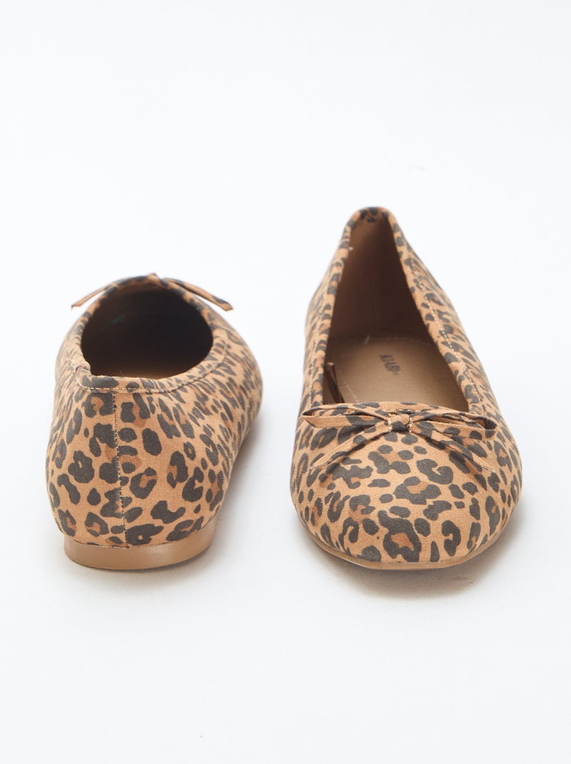 Suedette Ballet Flats Beige - Kiabi